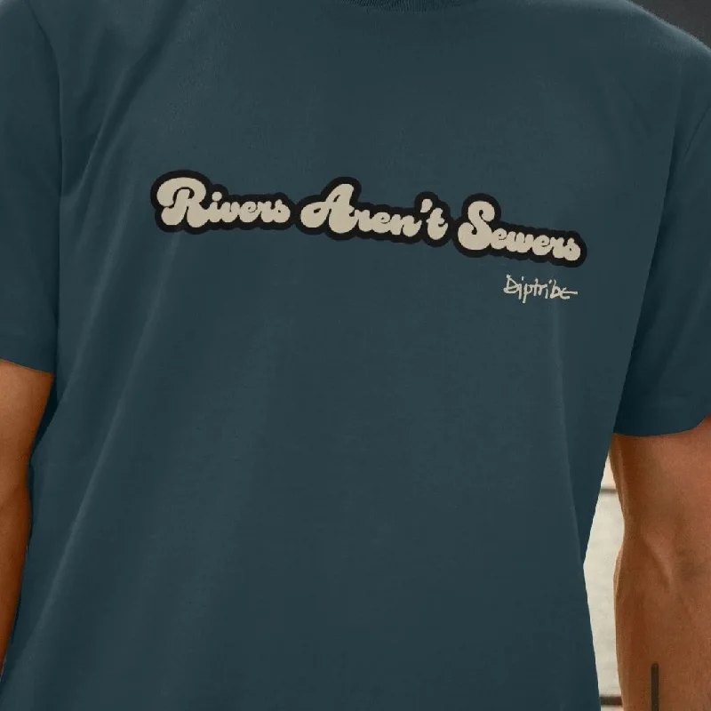 Slogan Men's T-Shirt ""RIVERS AREN'T SEWERS""