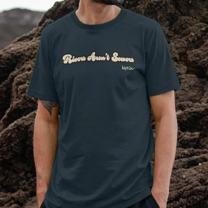 Slogan Men's T-Shirt ""RIVERS AREN'T SEWERS""