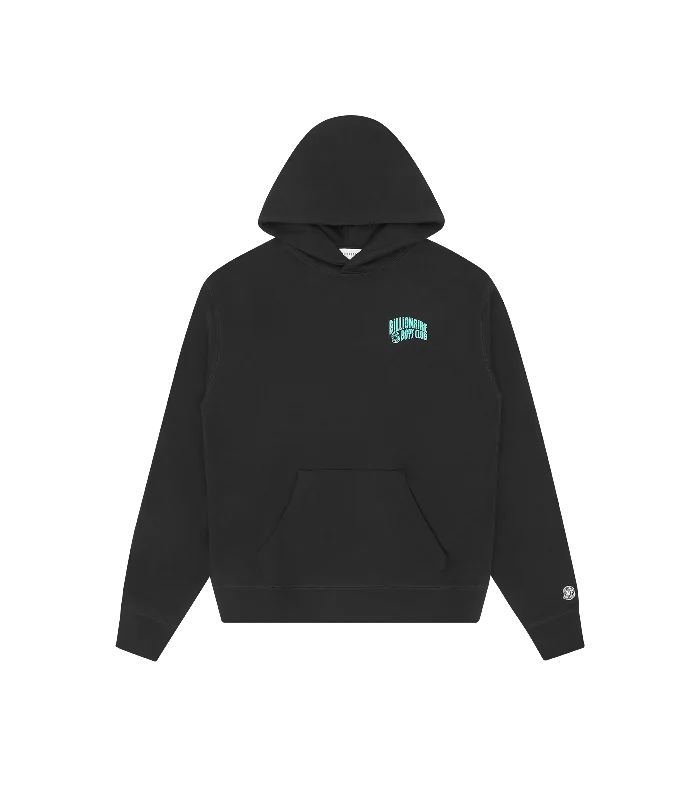 SMALL ARCH LOGO POPOVER HOOD - BLACK/GREEN LOGO