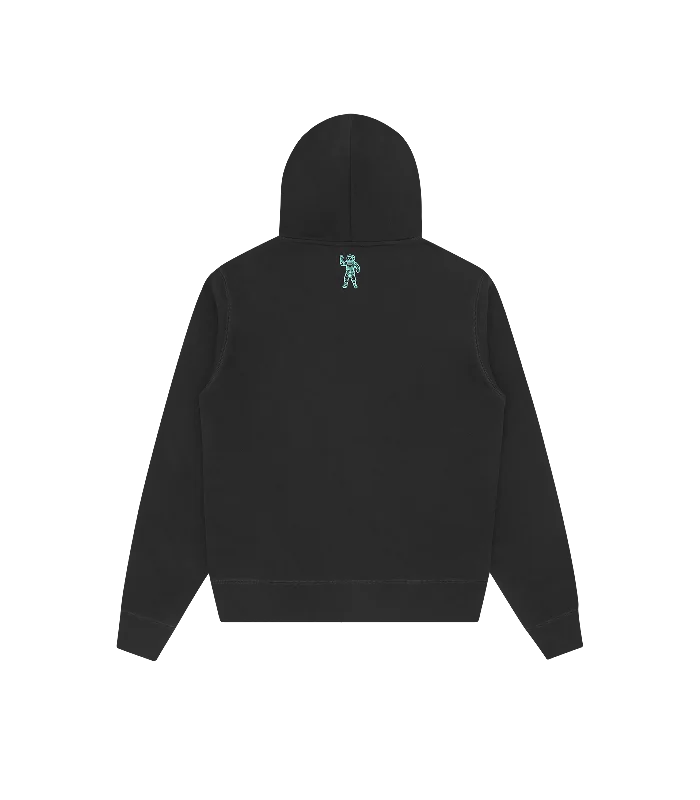 SMALL ARCH LOGO POPOVER HOOD - BLACK/GREEN LOGO