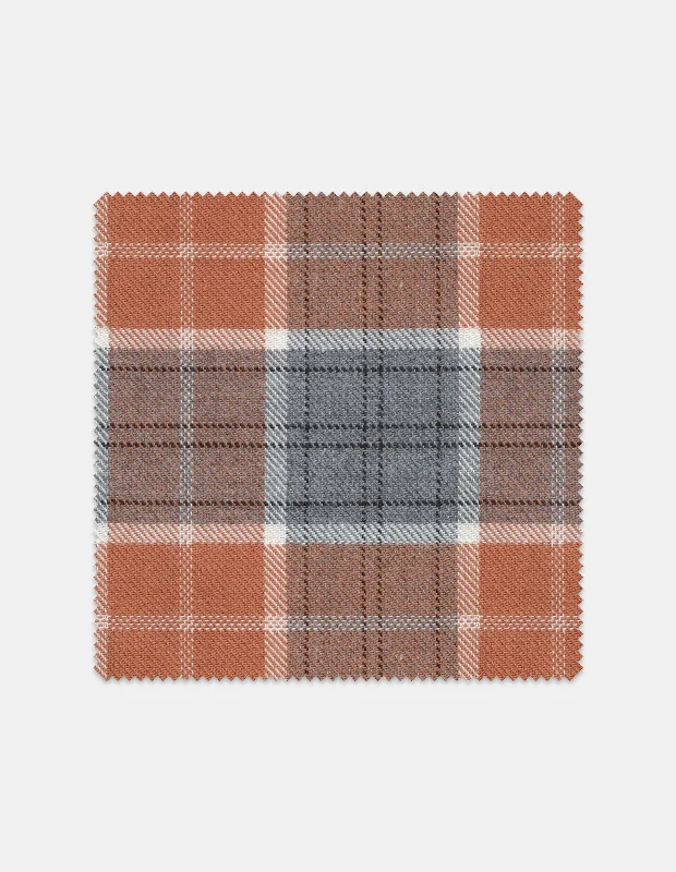 Soft Wash Burnt Orange Multi Stacked Plaid