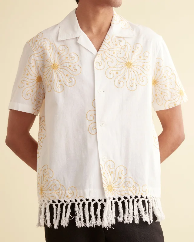 Soleil Fringe Short Sleeve Shirt