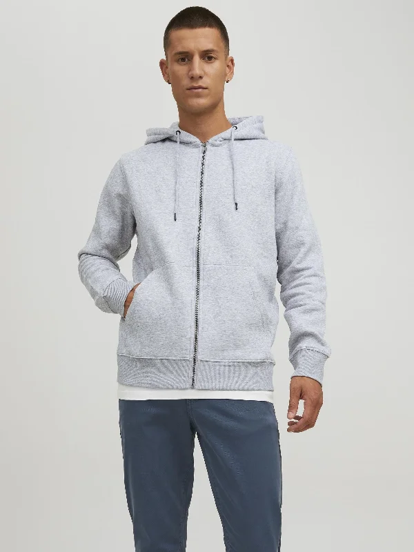 Star Basic Sweat Zip Hoodie - Lysegrå