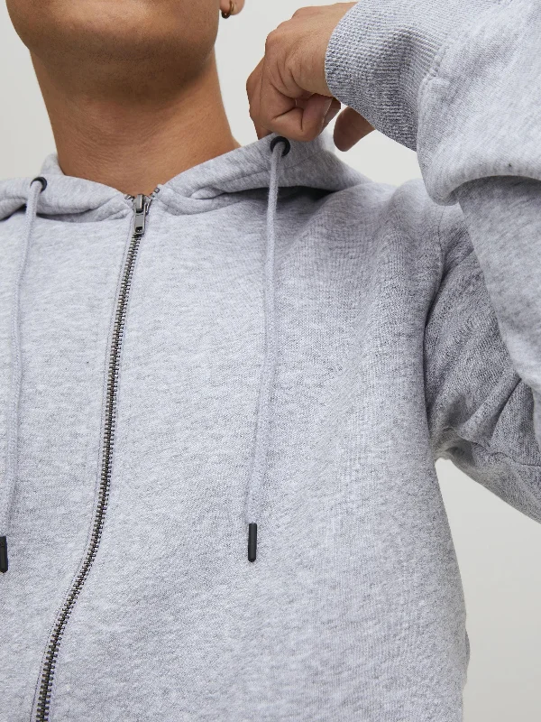 Star Basic Sweat Zip Hoodie - Lysegrå