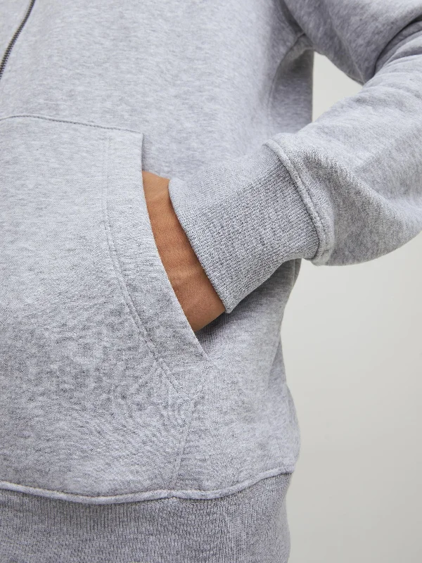 Star Basic Sweat Zip Hoodie - Lysegrå