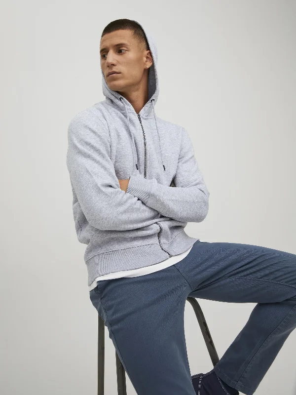 Star Basic Sweat Zip Hoodie - Lysegrå