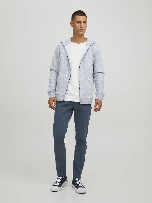 Star Basic Sweat Zip Hoodie - Lysegrå