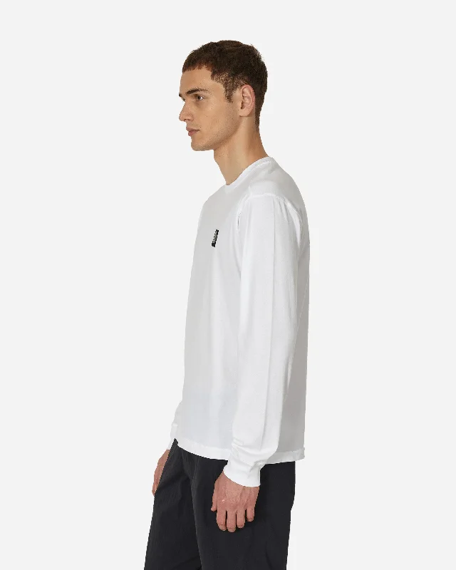 Garment Dyed Logo Longsleeve T-Shirt White