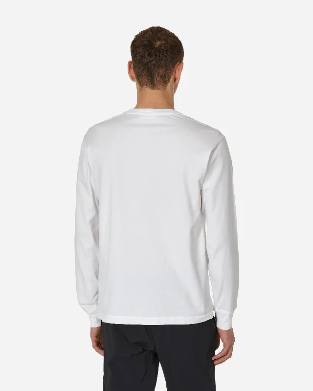 Garment Dyed Logo Longsleeve T-Shirt White