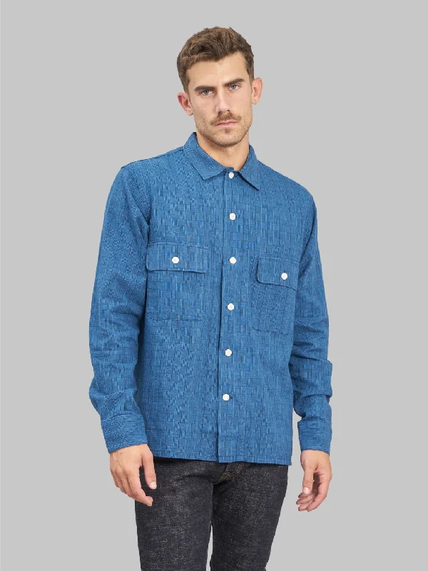 Studio D'Artisan 5706B ""AWA-AI"" Natural Indigo Shijira Plaid Shirt