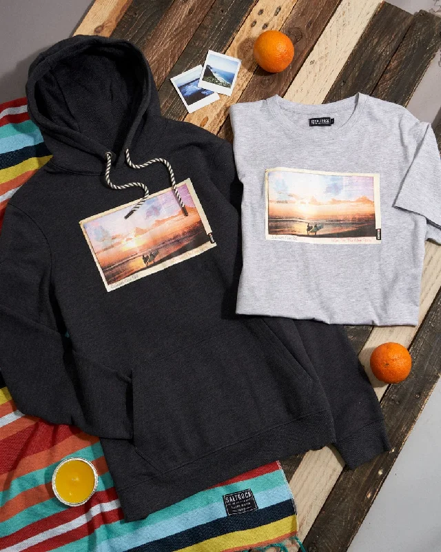 Sun Sets - Mens Pop Hoodie - Charcoal