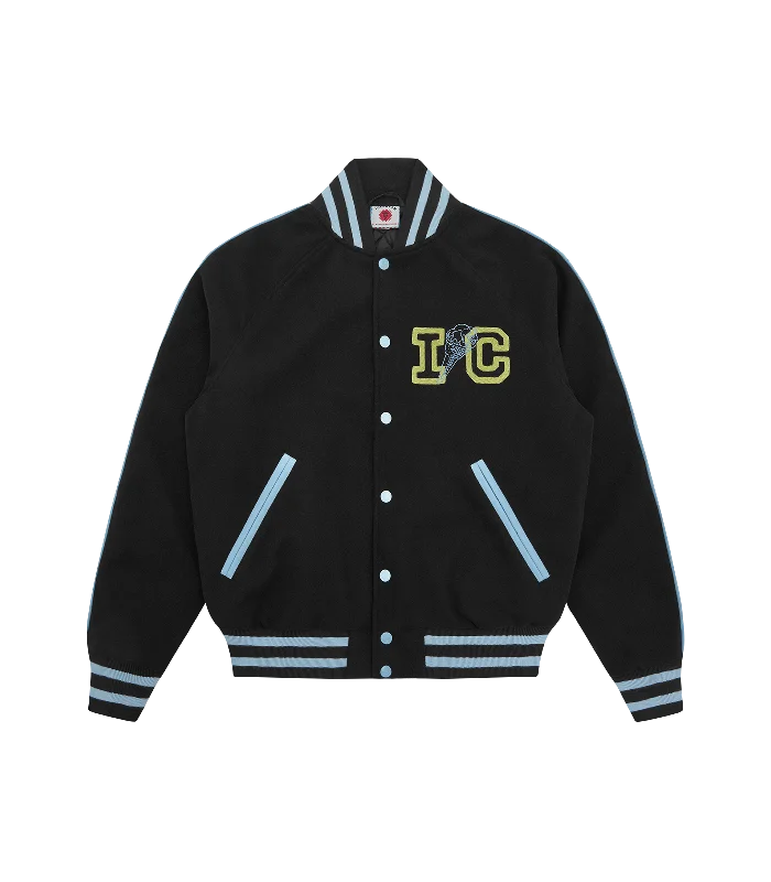 TEAM EU SKATE CONE VARSITY JACKET - BLACK