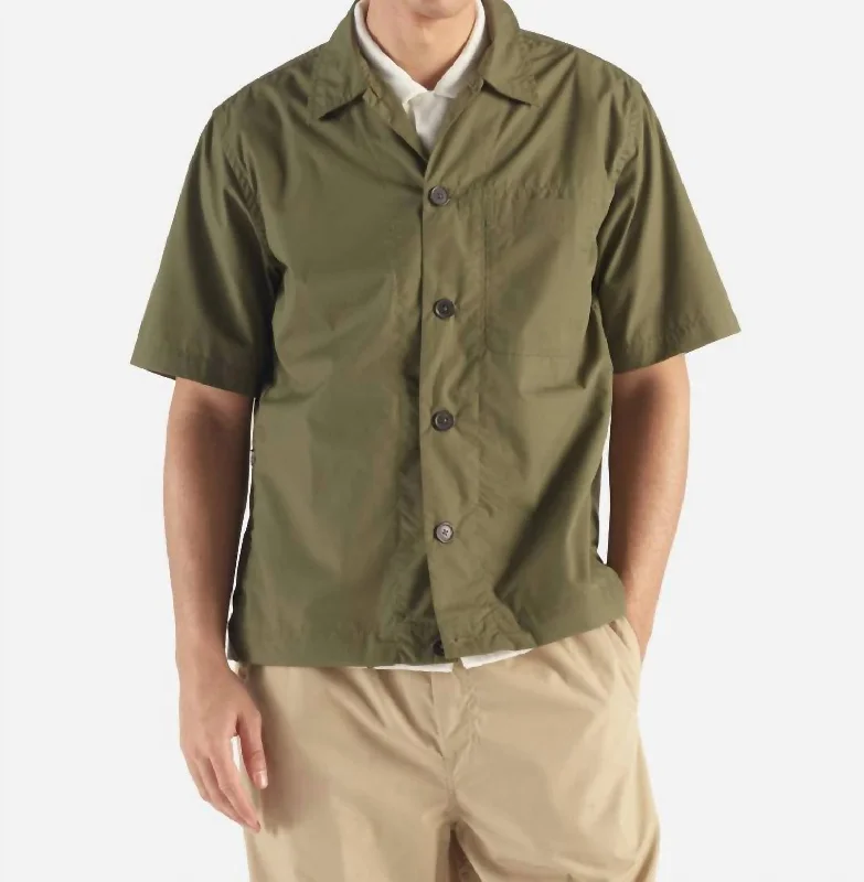 Tech Overshirt In Olive Green