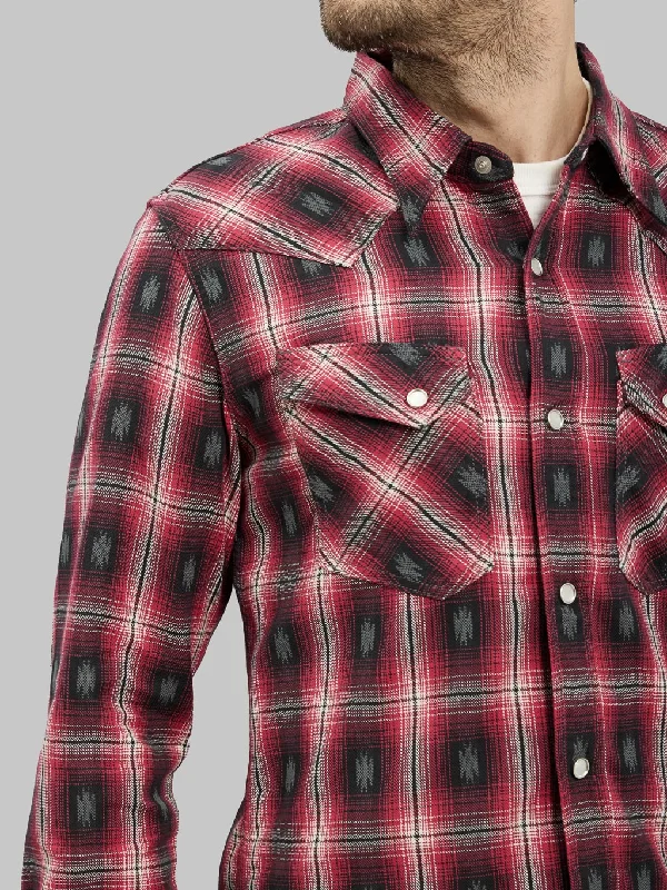 The Flat Head Native Check Western Shirt Red