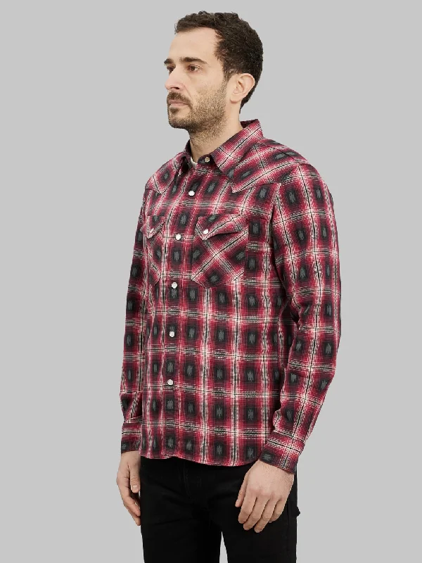 The Flat Head Native Check Western Shirt Red