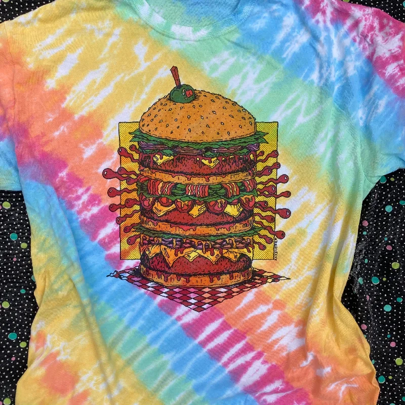 Triple Cheeseburger tie dye shirt (XL)