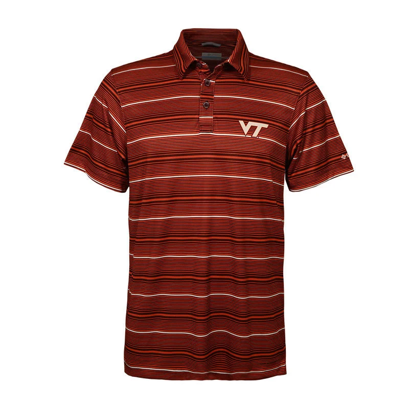 Virginia Tech Men's CLG Super Terminal Striped Polo by Columbia