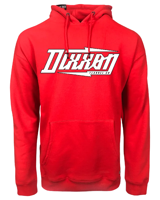 White Bolt Pullover Hoodie - Red