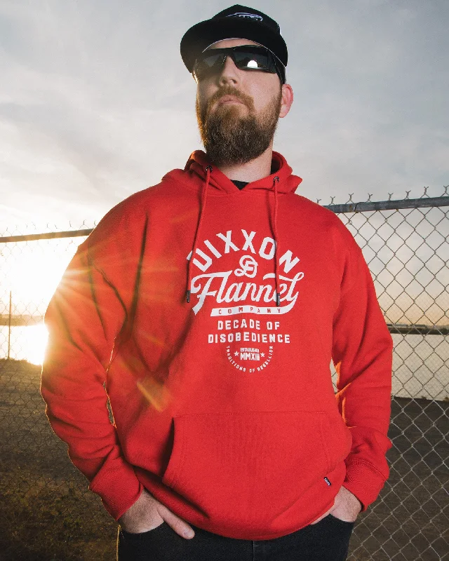 White Pastime Pullover Hoodie - Red