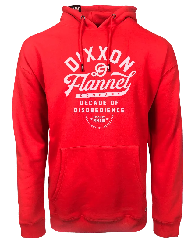 White Pastime Pullover Hoodie - Red