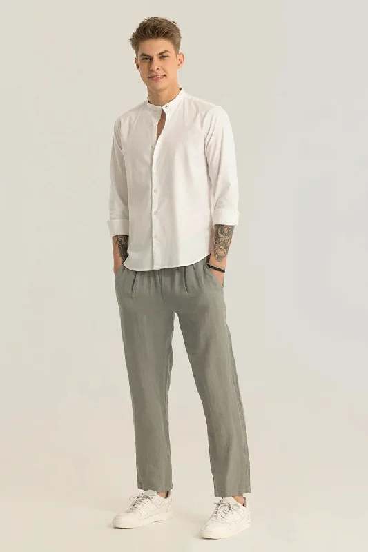 Zelie Off White Plain Stretch Shirt