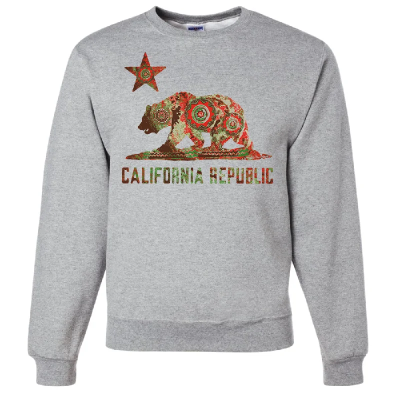 California Chumash Mandala Bear Crewneck Sweatshirt