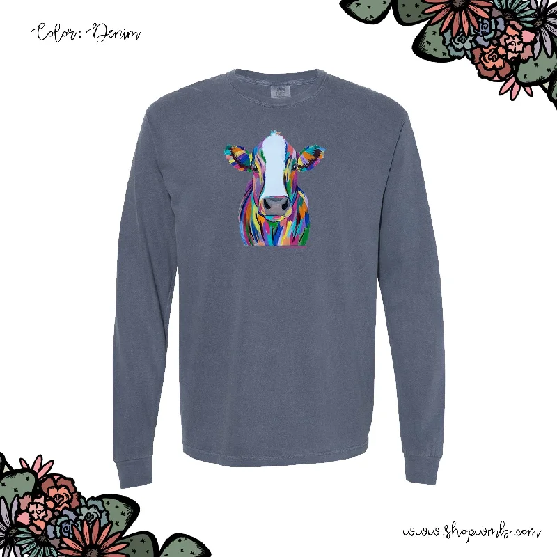 Rainbow Cow LONG SLEEVE T-Shirt (S-3XL) - Multiple Colors!