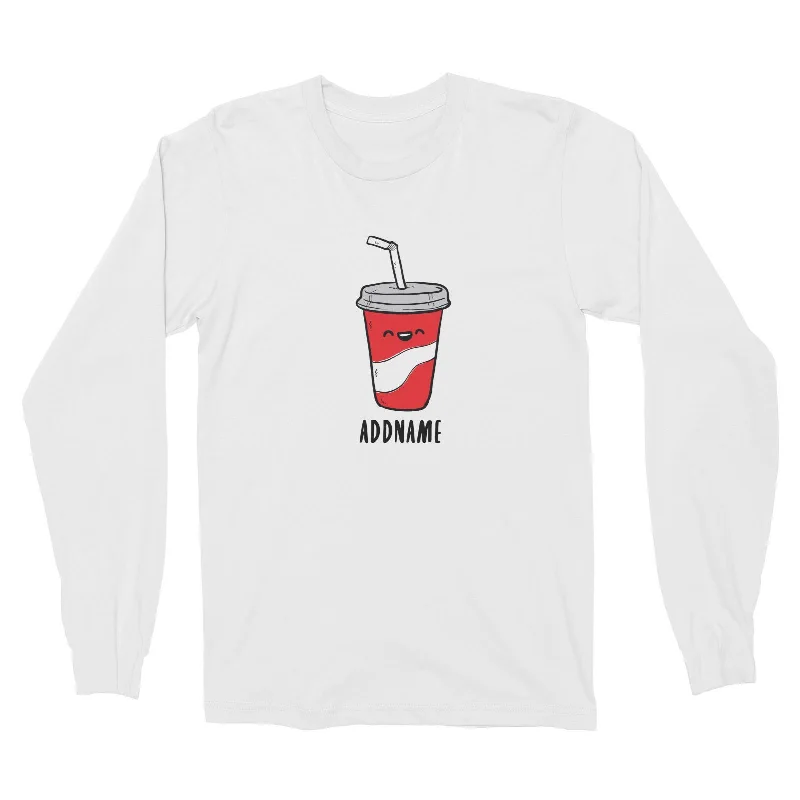 Fast Food Coke Addname Long Sleeve Unisex T-Shirt  Comic Cartoon Matching Family Personalizable Designs