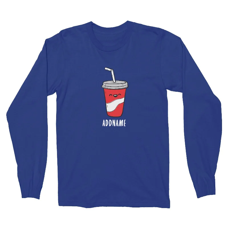 Fast Food Coke Addname Long Sleeve Unisex T-Shirt  Comic Cartoon Matching Family Personalizable Designs