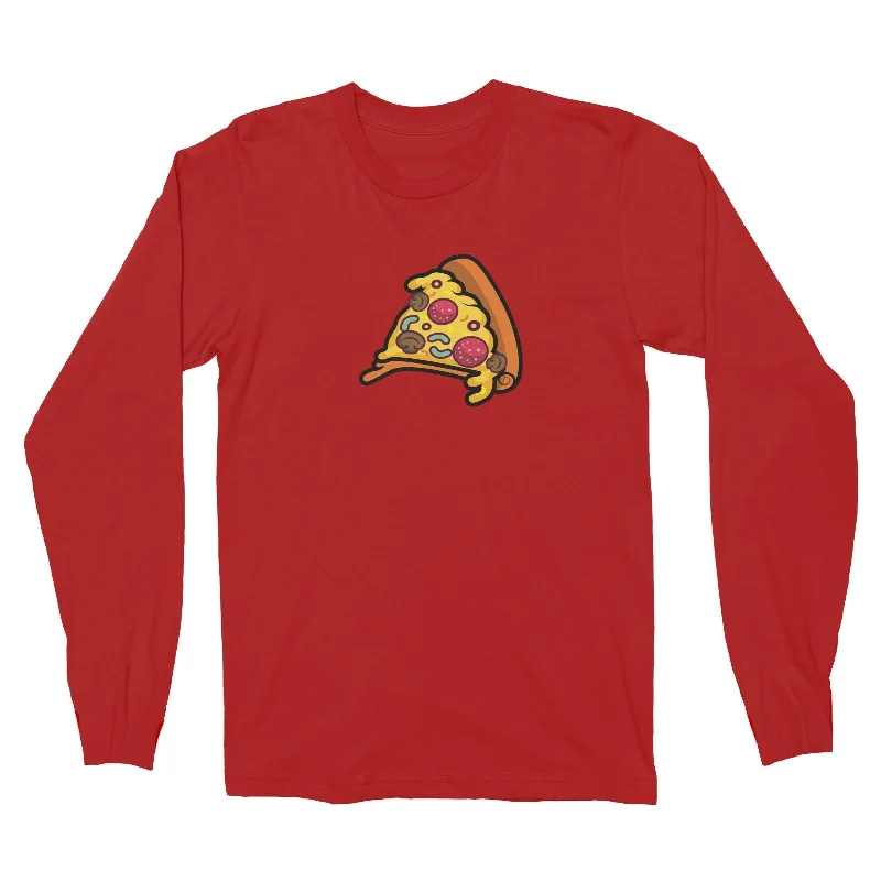 Fast Food Pizza Slice Long Sleeve Unisex T-Shirt  Matching Family Comic Cartoon