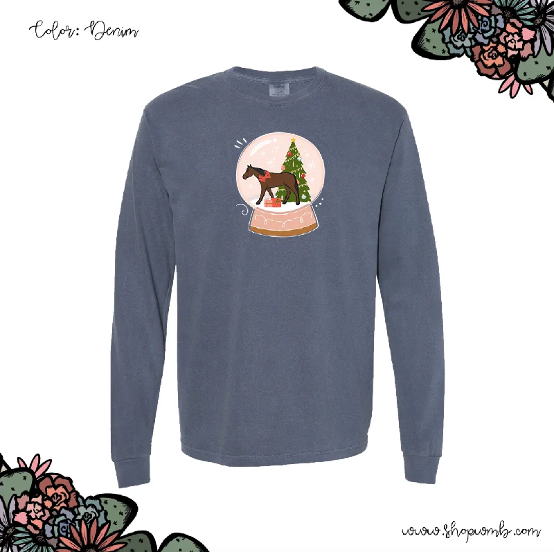 Horse Snow Globe LONG SLEEVE T-Shirt (S-3XL) - Multiple Colors!