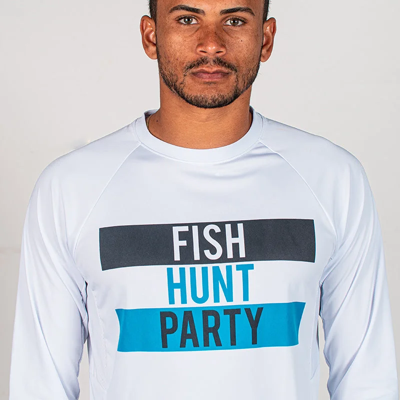 Performance Long Sleeve Shirt | White | Fish Hunt Party