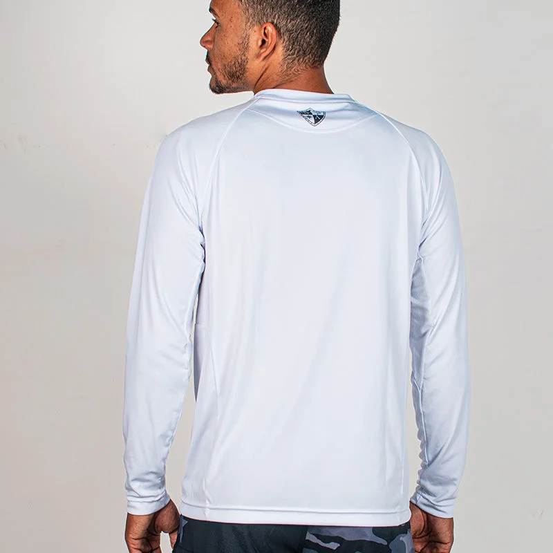 Performance Long Sleeve Shirt | White | Fish Hunt Party