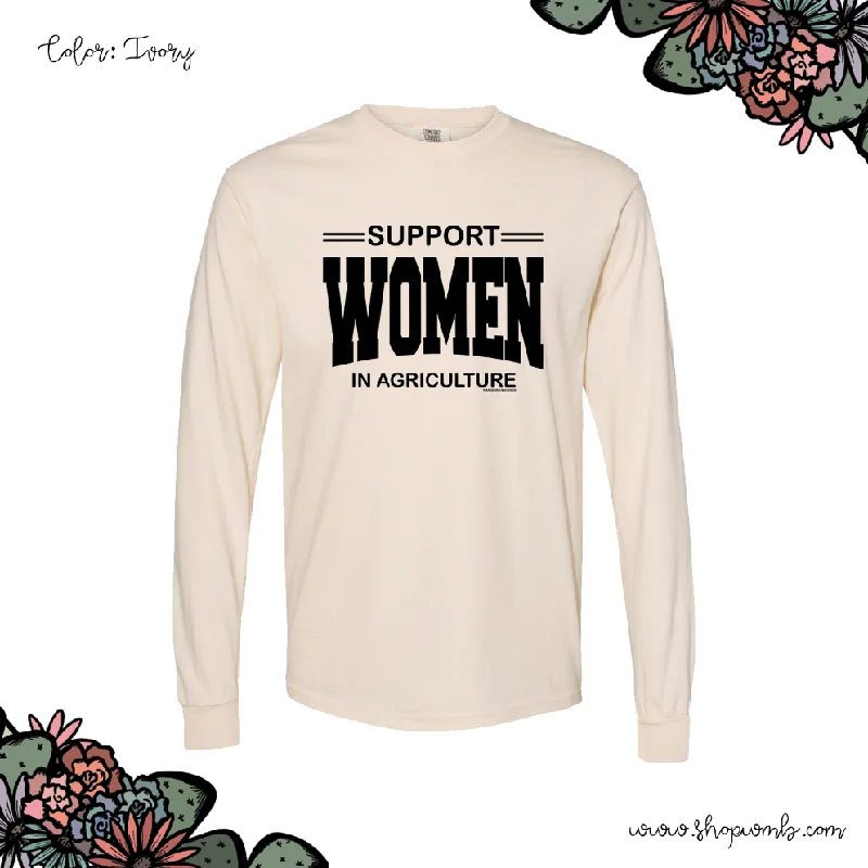 Support Women In Agriculture Black Ink LONG SLEEVE T-Shirt (S-3XL) - Multiple Colors!